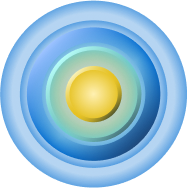 a colorful graph icon that looks like a target