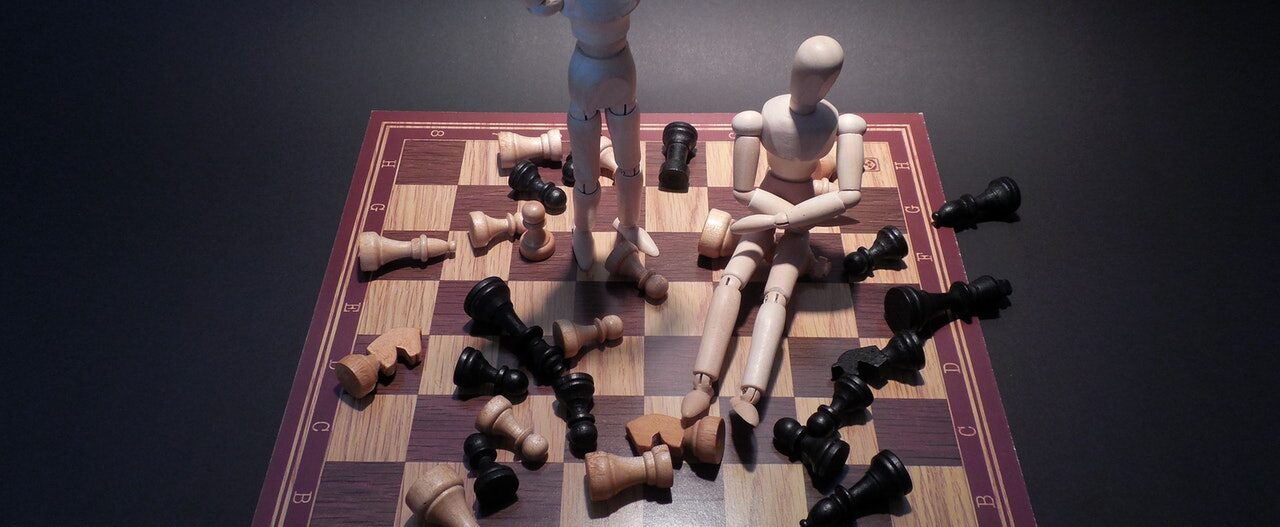 a chess board after a game